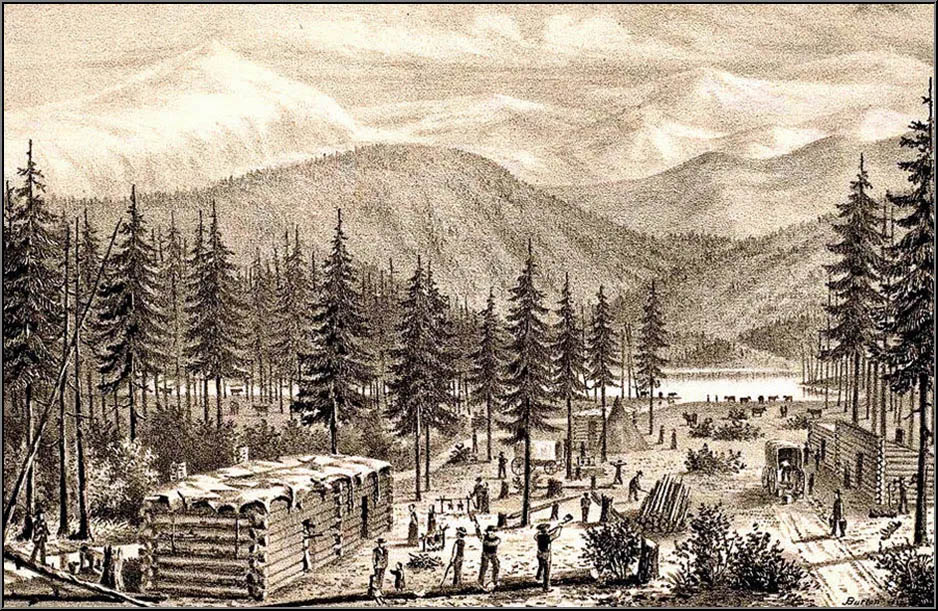 Drawing of cabins