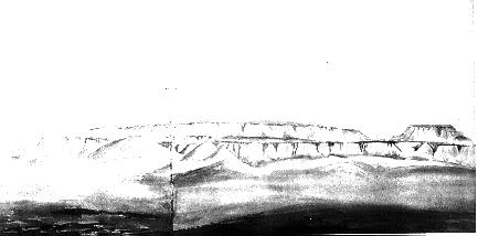 Drawing of bluffs
