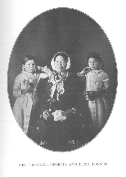 Old photograph of Mary Brunner, Georgia and Eliza Donner