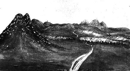Drawing of trail through the Red Hills